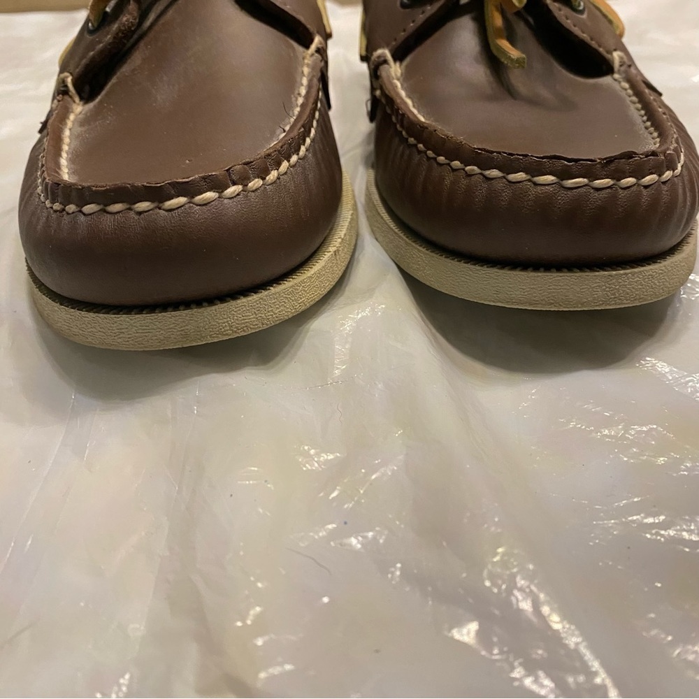 SPERRY top sider boat shoes brown leather SZ 8.5 M - Picture 5 of 10